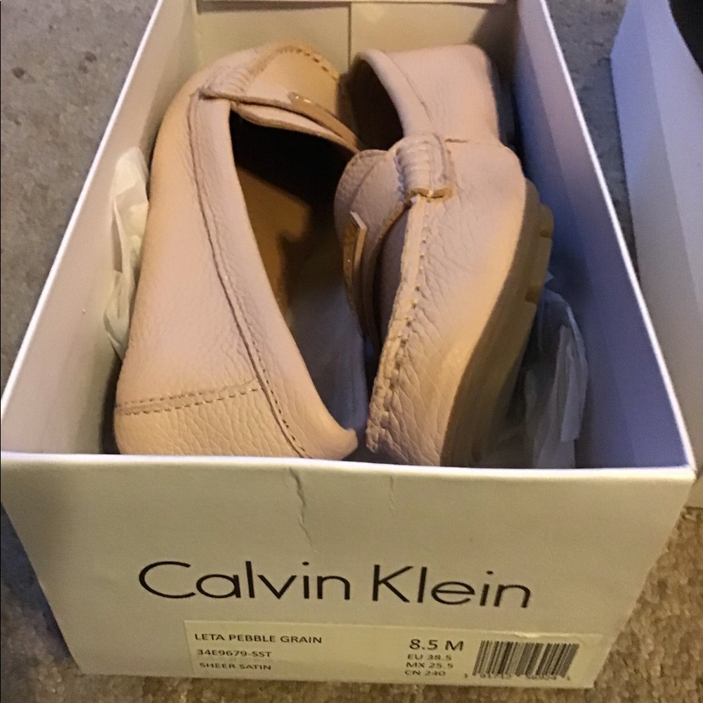 Calvin Klein pink loafers